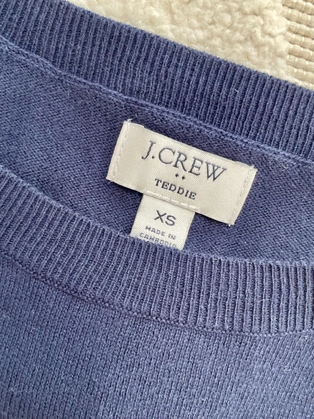 J.Crew Bon Voyage Sweater XS Navy 100% Cotton Embroidered Graphic Crewneck - Picture 4 of 6
